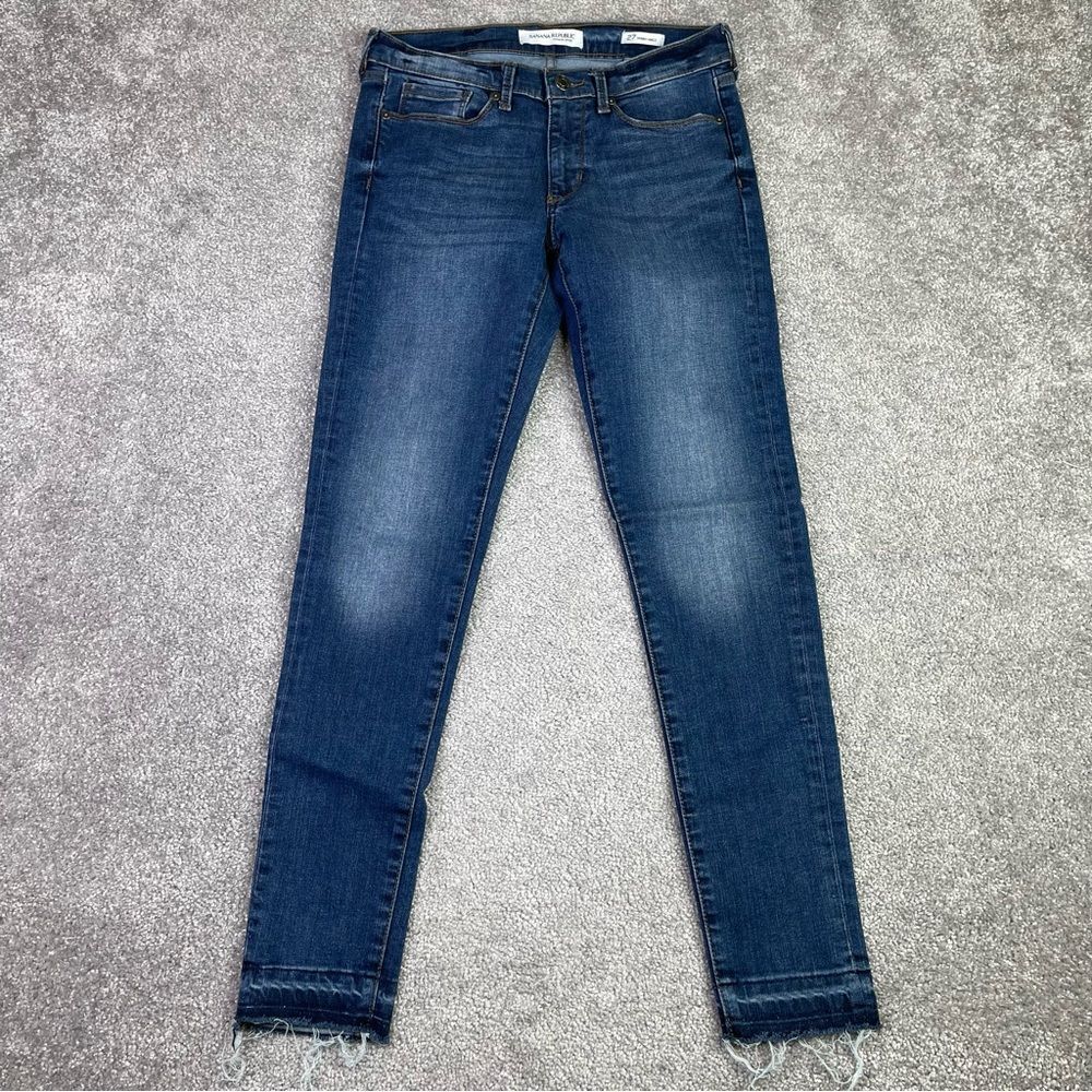 Banana Republic Jeans Women's 27 Blue Skinny Ankle Low Rise Dark Denim